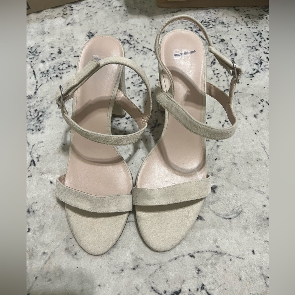 NEW women’s BP. Lula Block Slingback Sandal Suede Open Toe Ankle Strap 9.5 - Picture 2 of 5